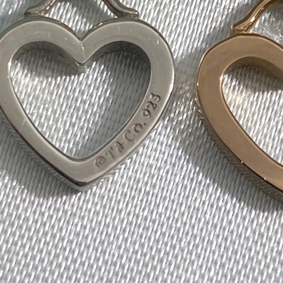 TIFFANY & CO Double sentimental Heart Necklace 18k Gold 925 Silver retired! - Picture 5 of 11